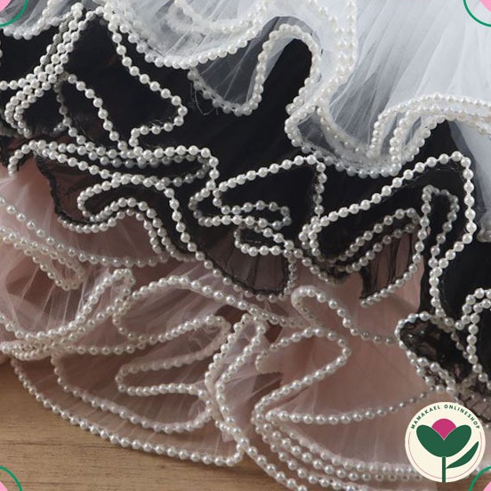 

Super Gaya 1 rol 32 meter Pearl tulle cellophane kain mutiara bungkus buket bunga flower wrapping bouquet MK1781