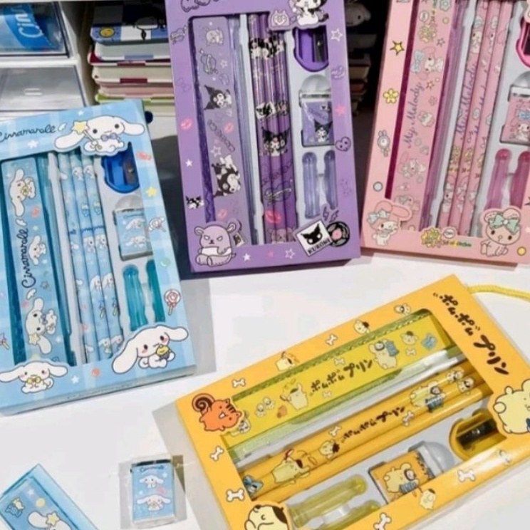 

Garansi Tidak Rusak Paket Pensil Set 5in1 Karakter Sanrio Set Alat Tulis Stationery Set