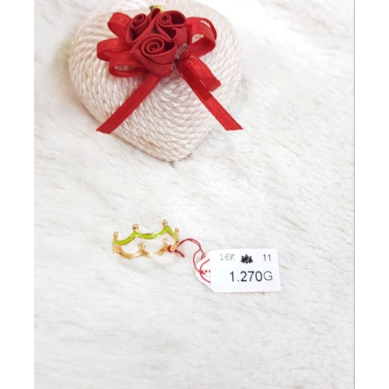 Cincin emas 70 mahkota hijau