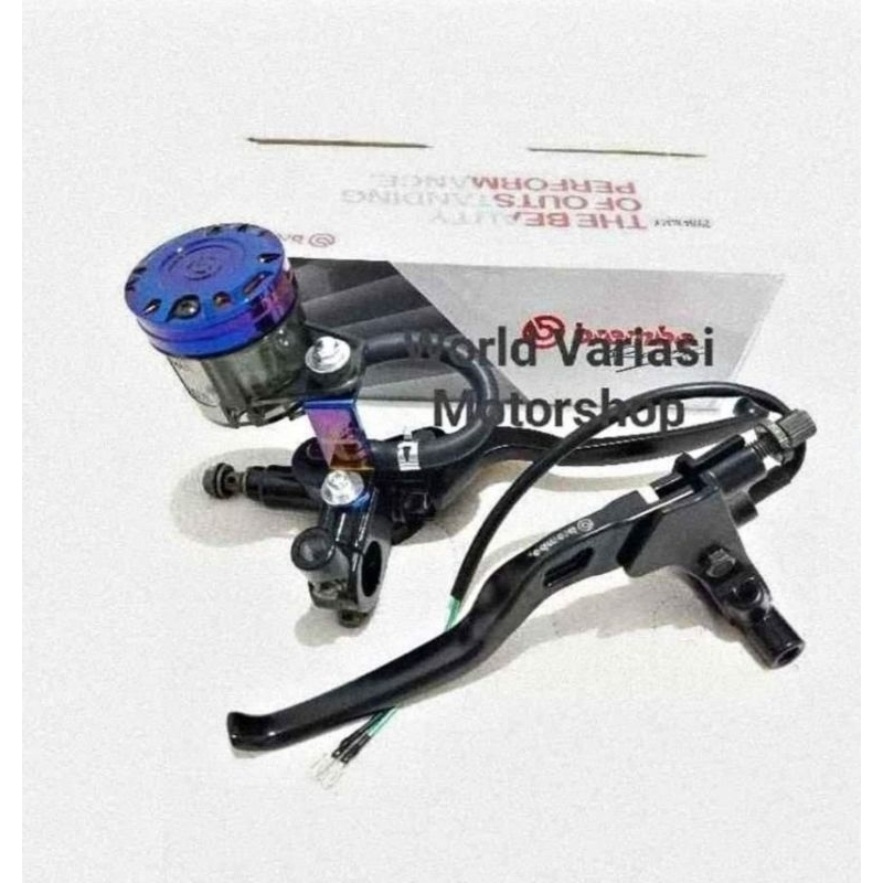 SEPASANG MASTER REM BREMBO BIG SMOKE BESAR TABUNG BIRU SE'SET KIRI KOPLING PLUS SWITH REM PNP