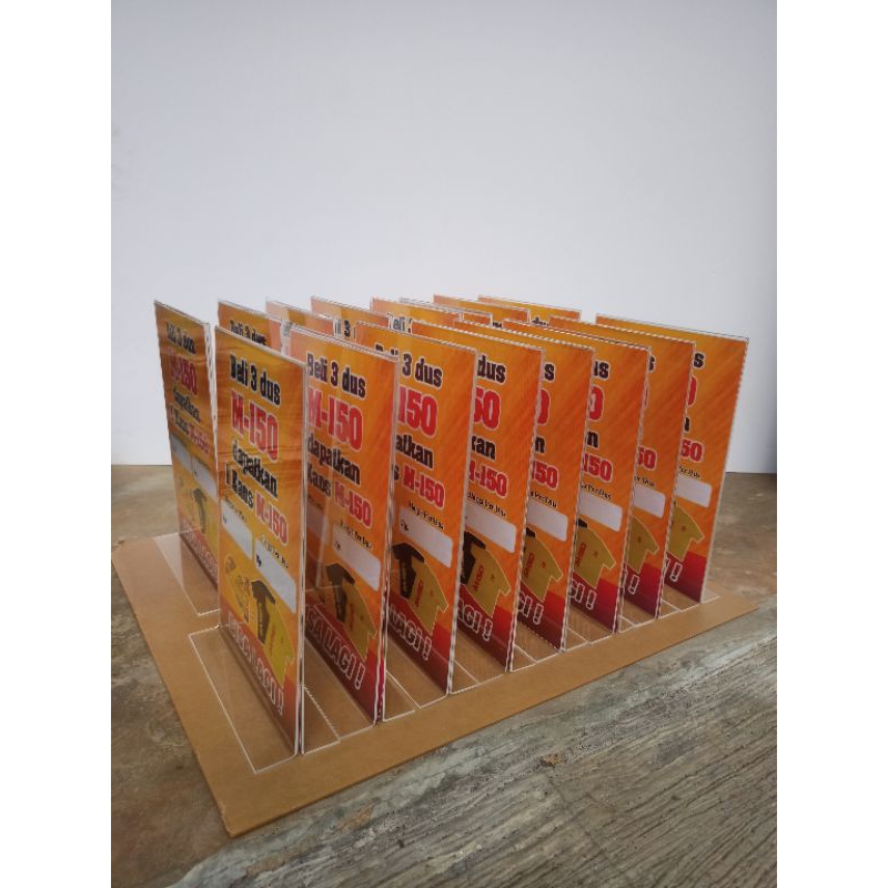 

Tempat Brosur Akrilik / Tent Card Holder Qris Barcode / Nomor Menu Meja Portrait T - Ukuran A4 2mm