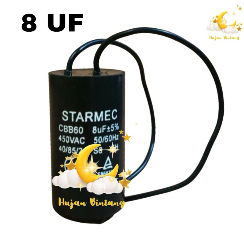 KAPASITOR MESIN CUCI 1 TABUNG CBB60 8UF SANKEN / KAPASITOR MESIN CUCI MERK SANKEN TABUNG / KAPASITOR