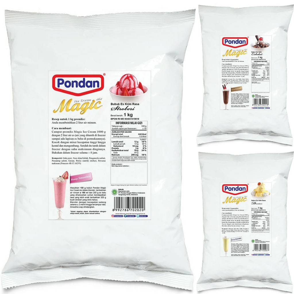 

Pondan Magic Ice Cream Premix 1 Kg – Premix Premiks Es Krim