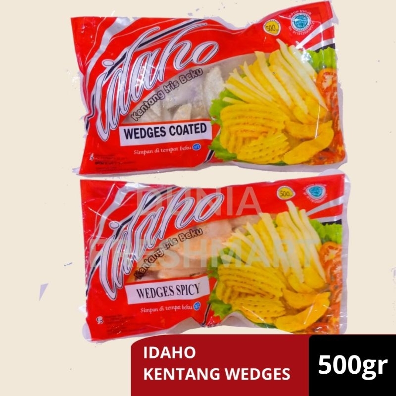 

IDAHO KENTANG WEDGES SPICY/COATED 500GR FRENCH FRIES KENTANG BEKU KENTANG FROZEN KENTANG WEDGES