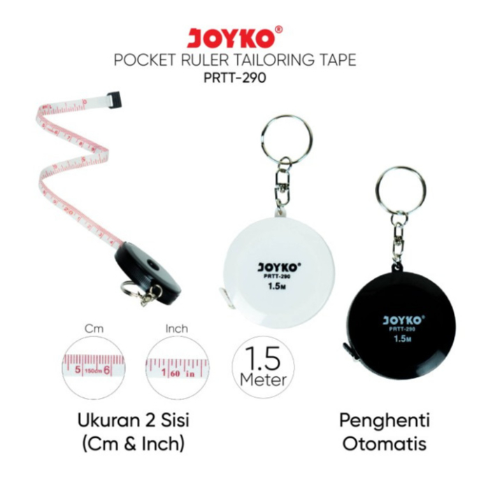 

( DAPAT 1 PCS ) METERAN JAHIT JOYKO PRTT-290 / Pocket Ruller Tailoring Joyko PRTT-290 1,5 1.5 Meter