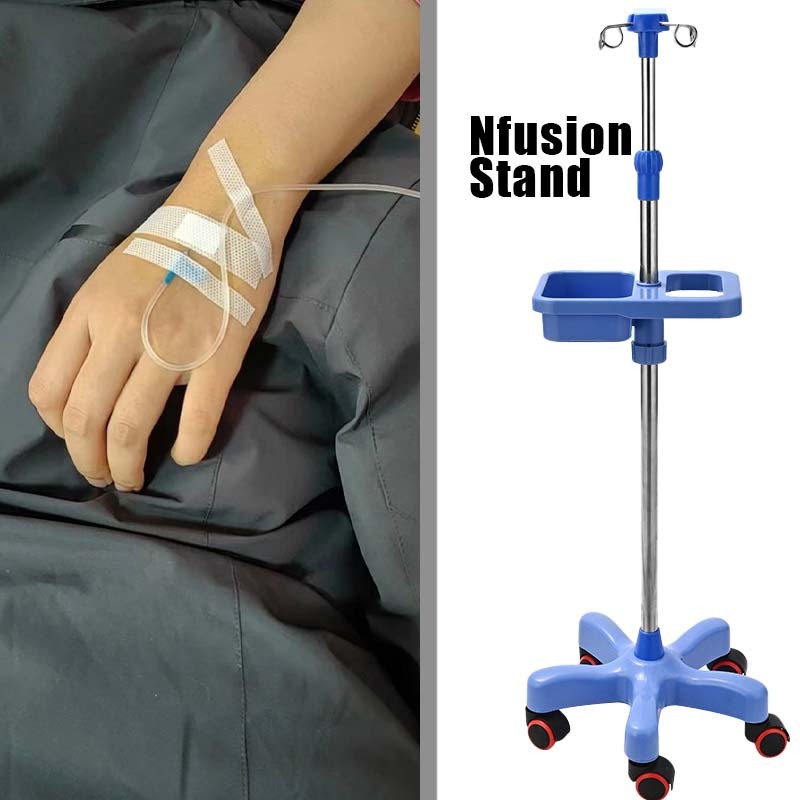 Tiang Infus Stainless Alat Infus Lengkap Tiang Infus Portable Homecare 5 Rodas Roda Tiang Infus With