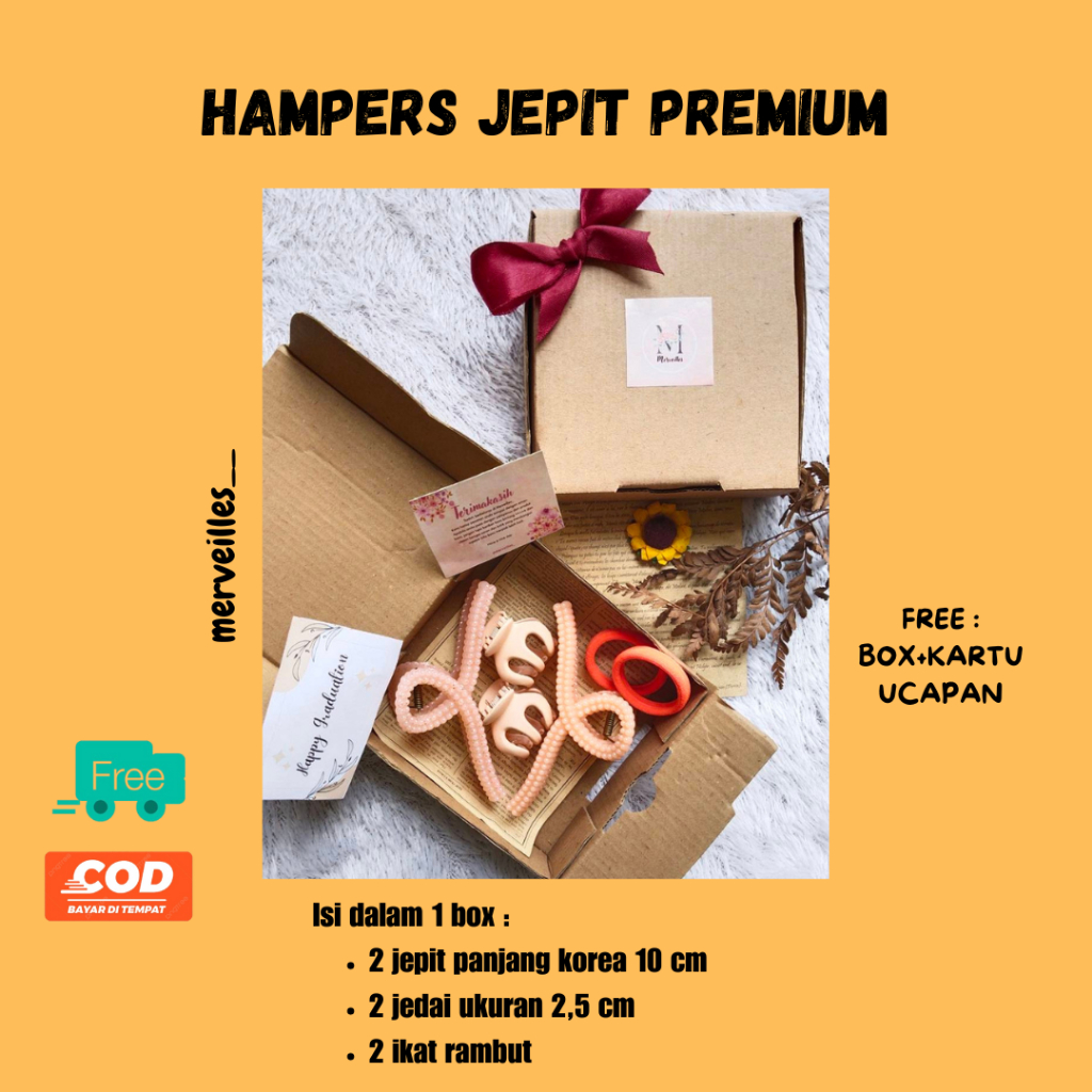 Kadodibox Paket Kado Cewek Aesthetic Hadiah Pacar Cewek Bermanfaat Hampers Gift Cewek Oren Package U