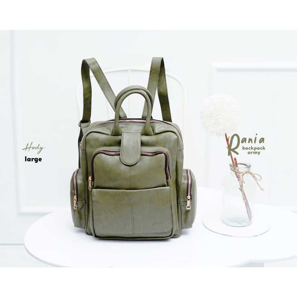 RANIA BACKPACK BY HODY / Warna Army & Red Brown / Ransel Wanita