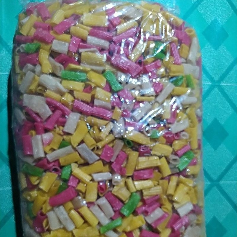 

✔MURAH Kerupuk Mentah usus pendek warna warni berat 250gr / Krupuk Mentah