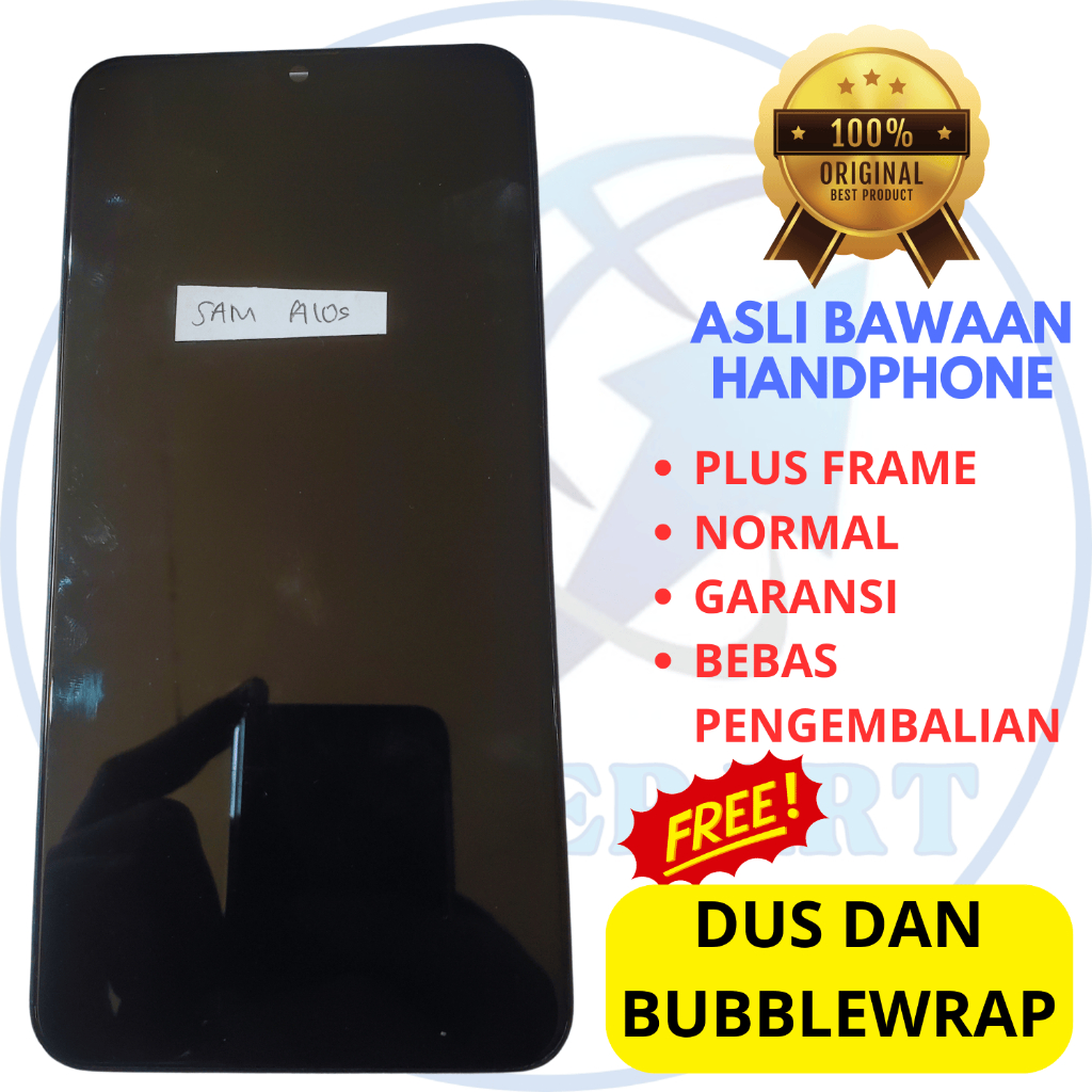 lcd samsung a10s original copotan plus frame - ori cabutan bawaan - normal dan minus