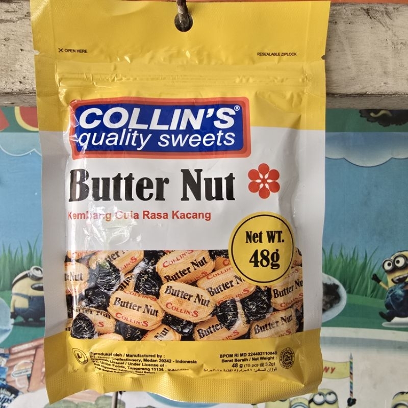 

Collins butter nut permen kacang jadul permen collins 48gr