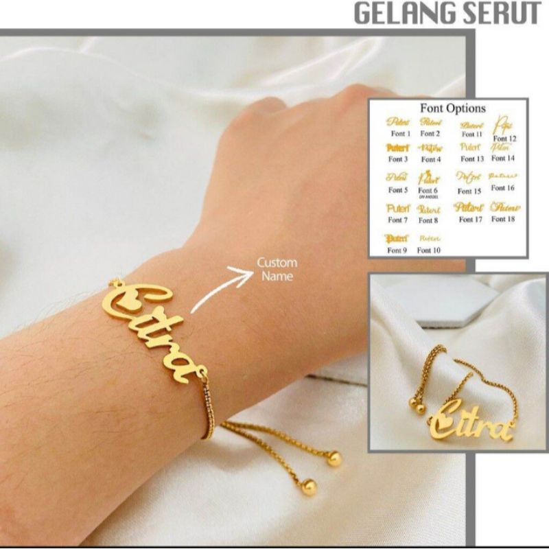 Gelang Serut Ukir Nama