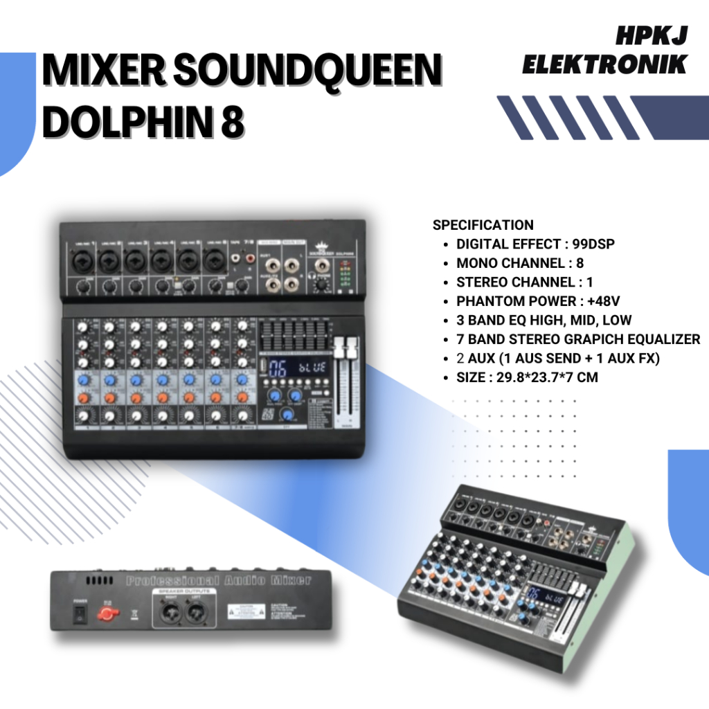 MIXER AUDIO SOUNDQUEEN DOLPHIN 8 CHANNEL Mixer Sound Queen DOLPHIN 8ch