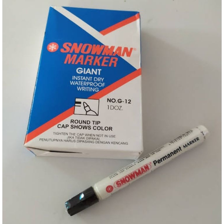 

KODE C75E Spidol Permanent SNOWMAN G12 per lusin 12 PCS