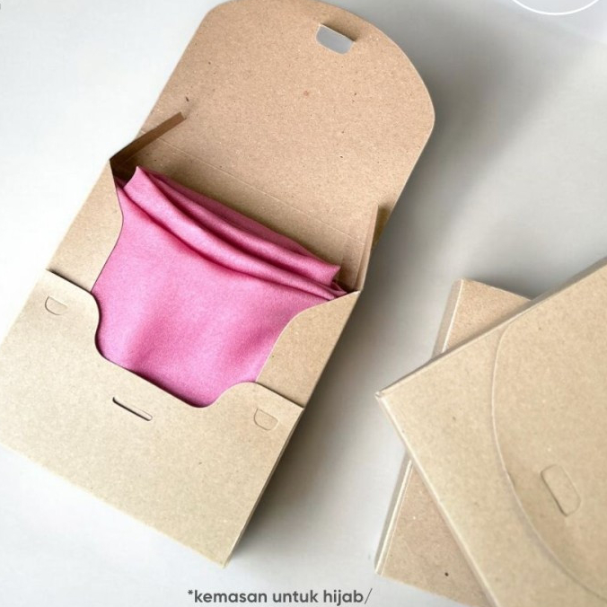 

(10pcs) box hijab square box hijab box jilbab scraf small brown kraft kraft dan ivory