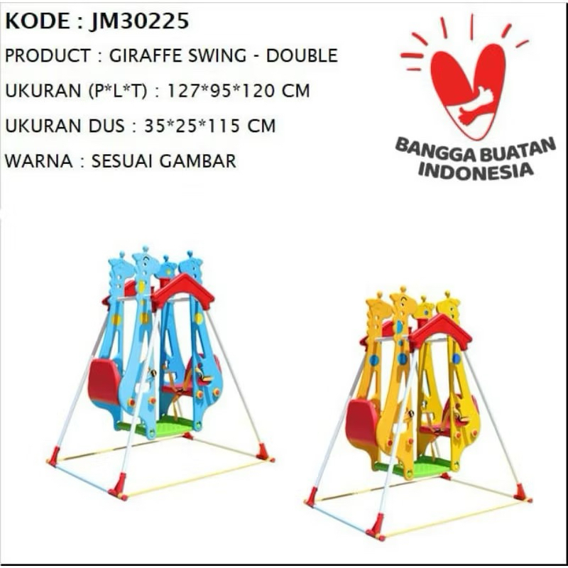 JM 30225 Ayunan Double Swing Girrafe  Alternatif Haenim Popo Swing Playground JM30226 JM30225