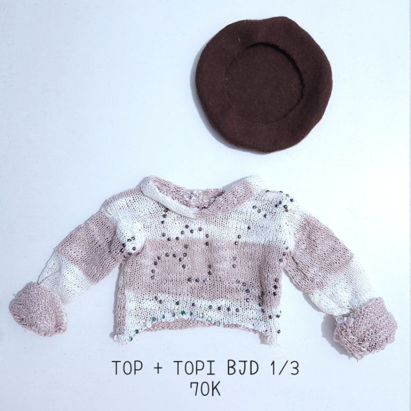 ATASAN RAJUT DAN TOPI BJD 1/3