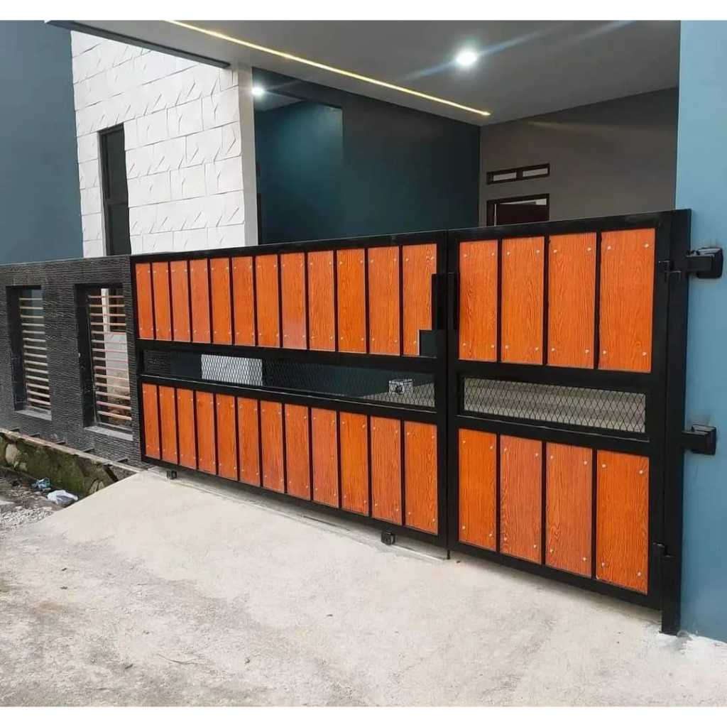 pagar woodplank kombinasi