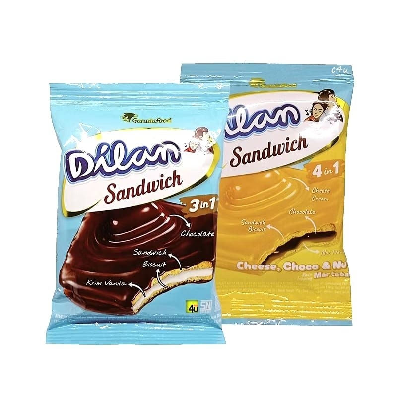 

dilan sandwich 16 gram 1 dus isi 8 banded 1 banded isi 12 pcs