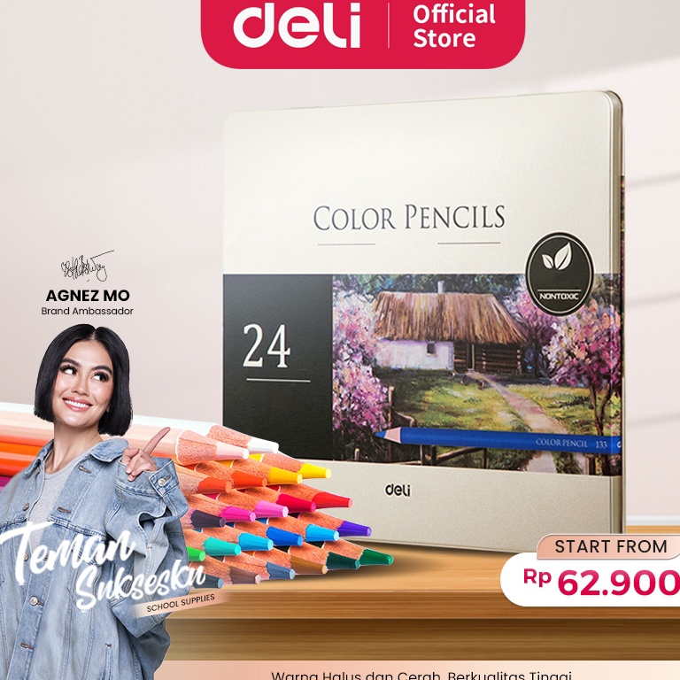 

KODE K98J Deli Highgrade Oil Pencil Color Pensil Warna Minyak 4872 Warna 6567 6568