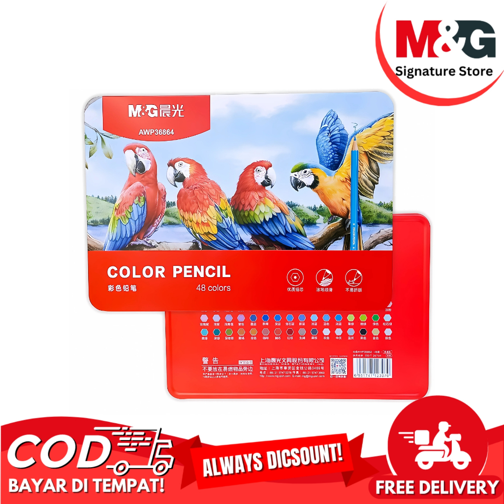 

Pensil Warna Case Kaleng Color Pencil M&G Tin Case 24 36 48 Warna #AWP36862 #AWP36863 #AWP36864