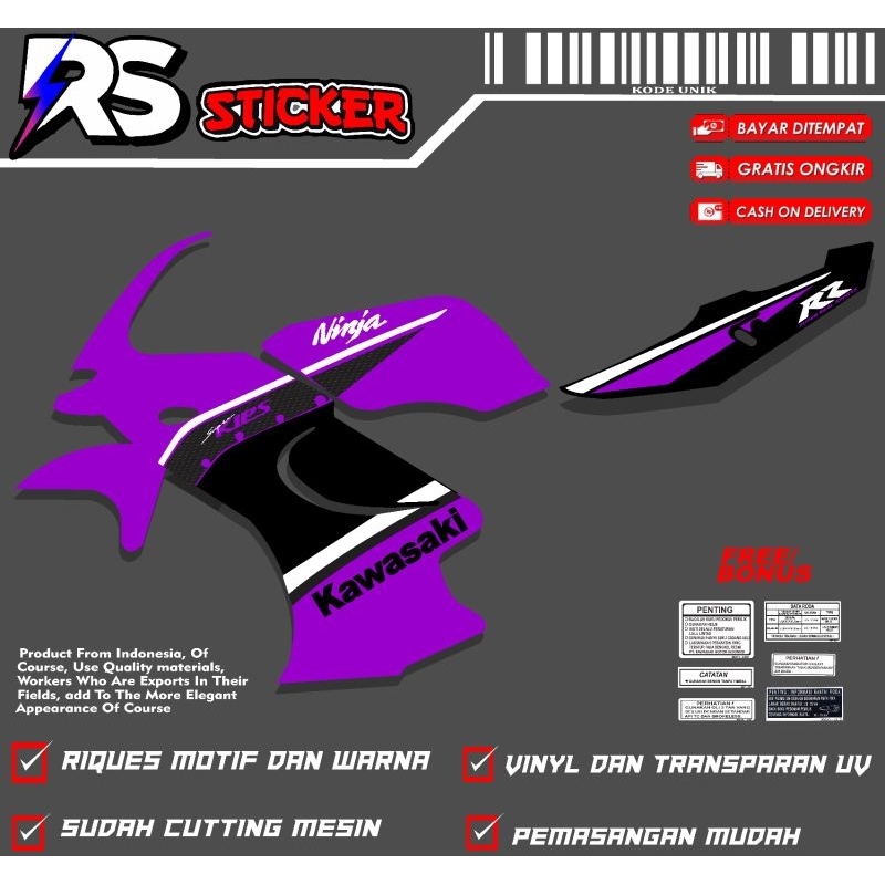 Stiker striping Ninja kawasaki RR old Custom Variasi