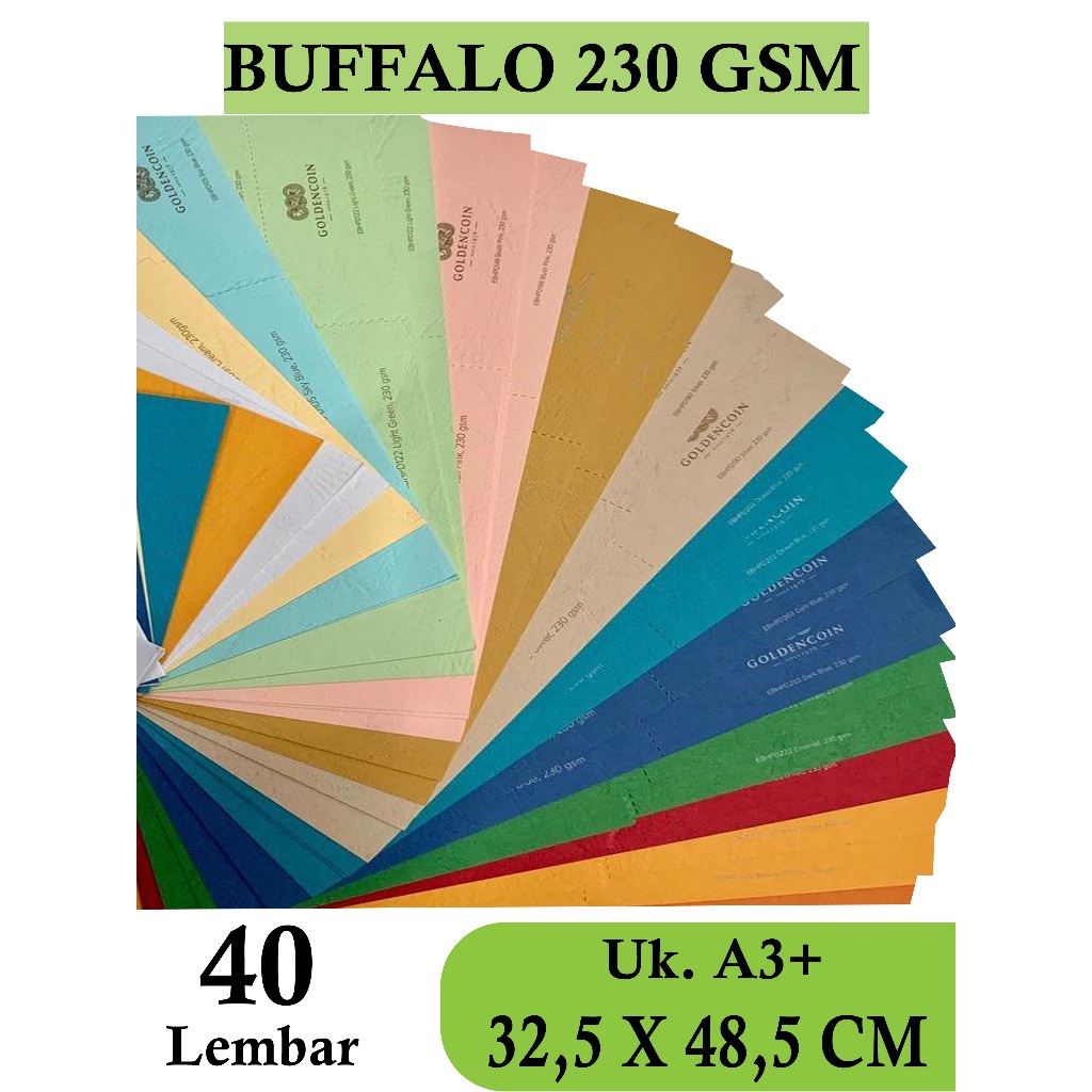 

BUFFALO PINDO 230 GSM UKURAN A3+ ( 32,5 X 48,5 CM ) , 40 LEMBAR