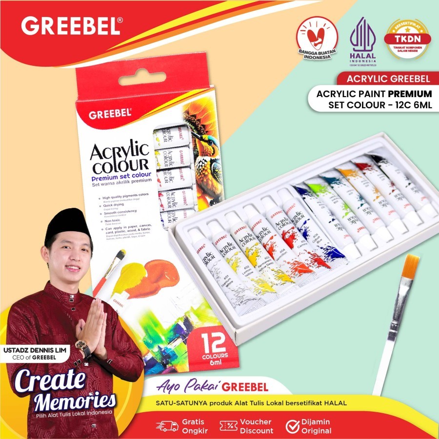 

CAT LUKIS AKRILIK SET WARNA / CAT ACRYLIC SET (12x6ML)