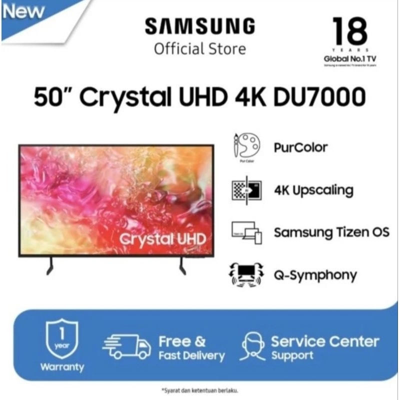 TV LED SAMSUNG SMART TV 50INCH CRYSTAL UHD 4K DU7000 50DU7000
