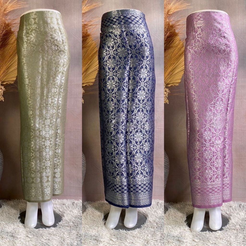Kain Songket Rok Lilit Bawahan Kebaya Modern Kain Samping Maroon dan Warna Lain