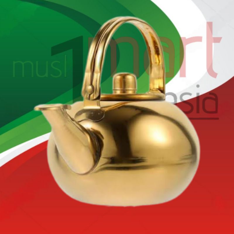Teko Arab Warna Emas Polos  Kettle Cerek Air Zamzam Volume/isi 1.5 Litero