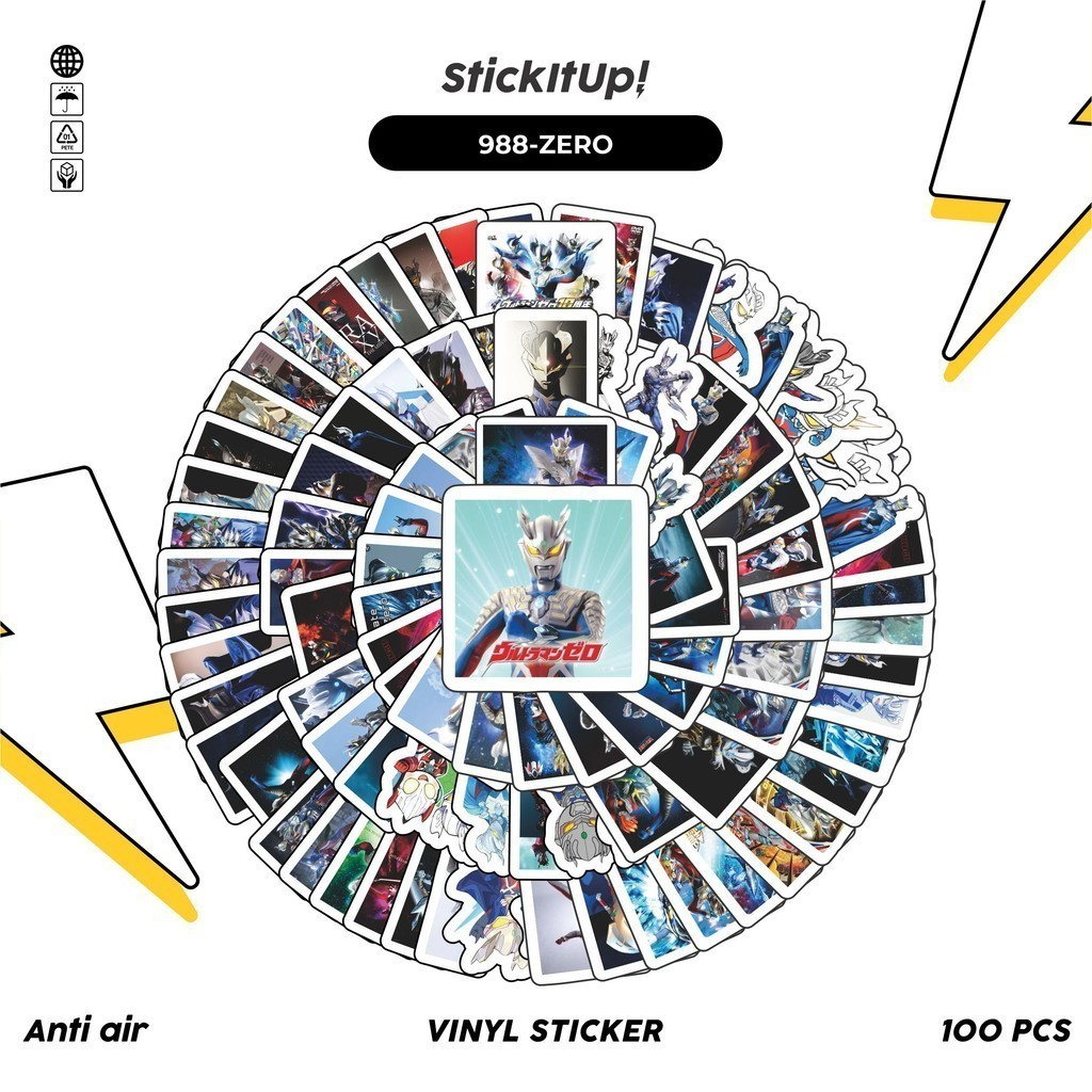 

COD✨ 100 Pcs Stiker Ultraman Zero Lucu Anti Air Untuk Dekorasi Notebook Sepeda Skateboard Handphone DIY