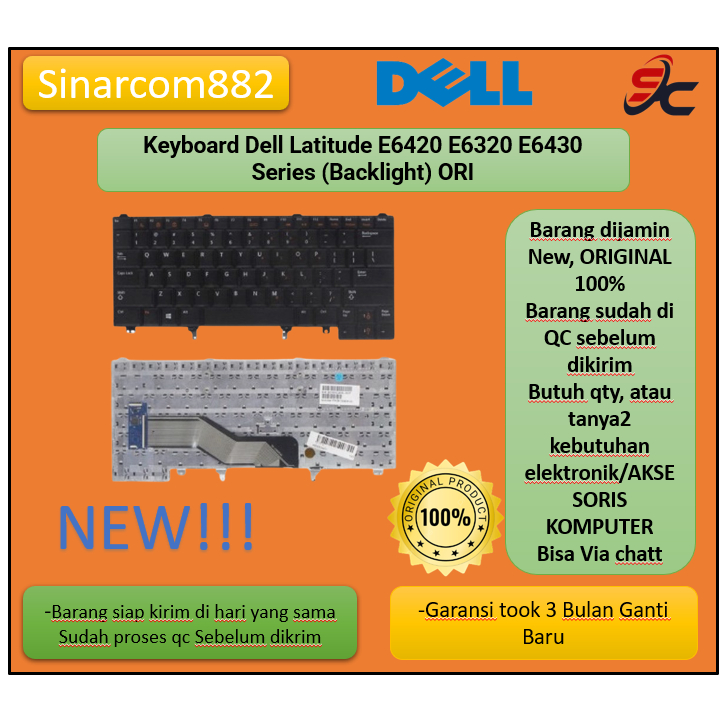 Keyboard Dell Latitude E6420 E6320 E6430 Series (Backlight) ORI