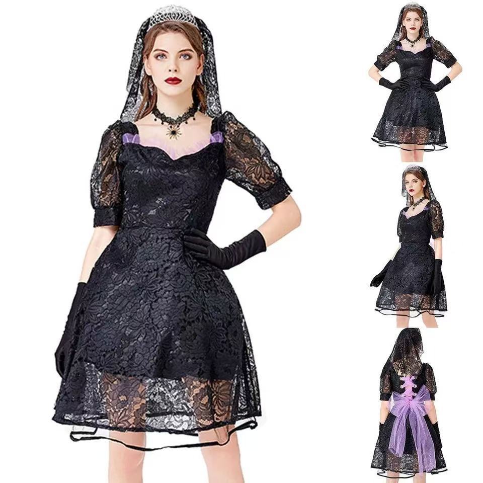 M-XL Ghost Evil Ghost Bride Greek Princess Dress Up Ball Performance Uniform Halloween Costume