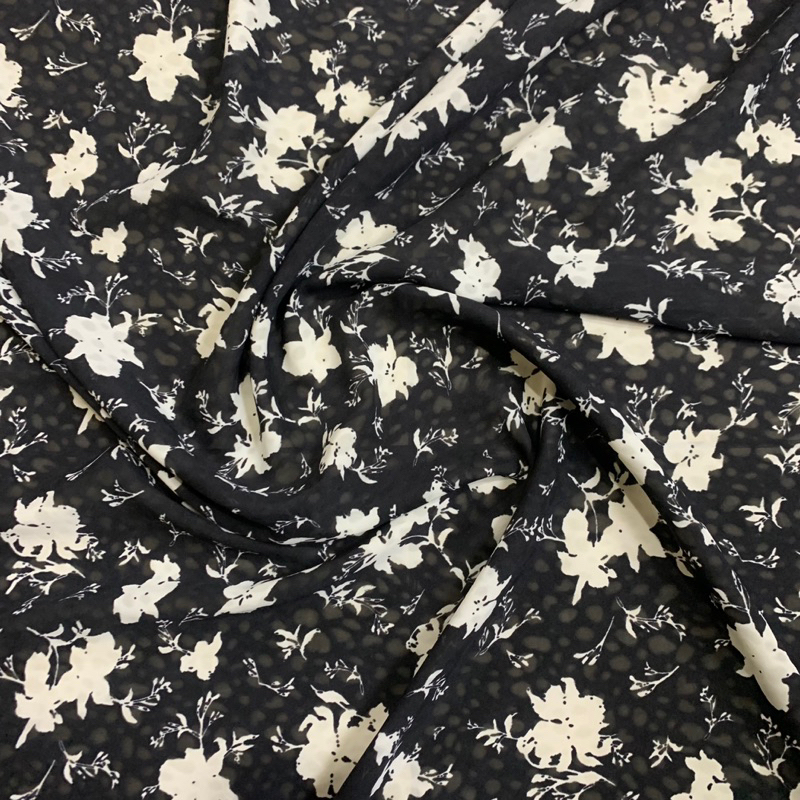 kain sifon jaguar motif - kain chiffon sutra - kain sifon lembut antik - kain kebaya sifon - kain dr