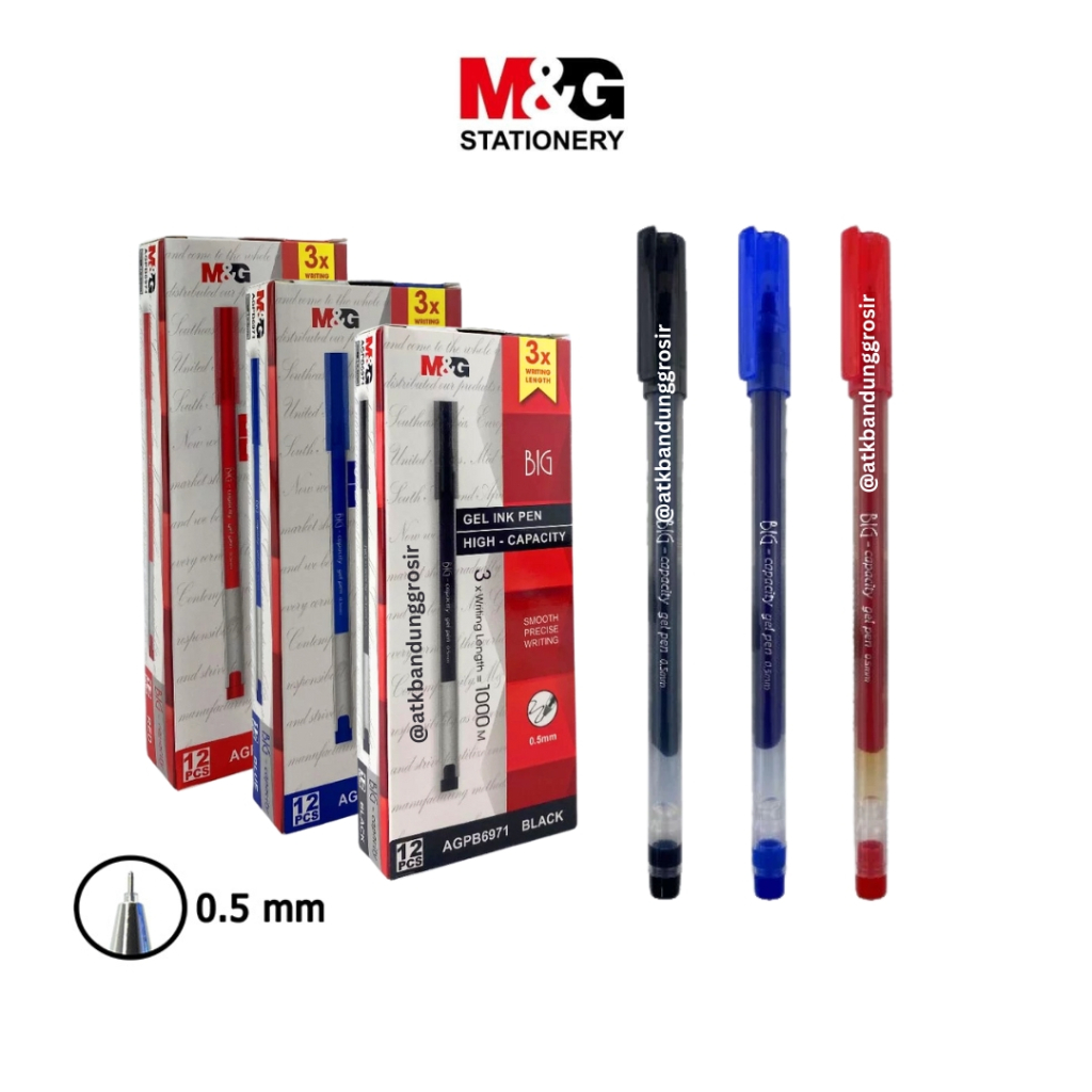 

Pulpen Gel Pen M&G BIG CAPACITY Tip 0.5MM Tinta Hitam #AGPB6971