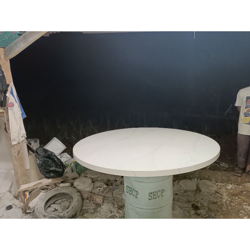 TOP TABLE SOLID SURFACE MEJA OVAL MEETING KANTOR CUSTOM