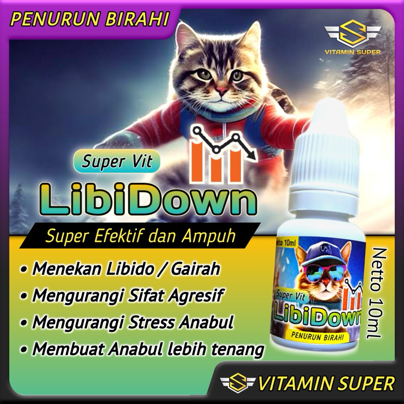 Super Vit Libidown Vitamin Penurun Birahi, Penurun Libido dan Gairah Kucing