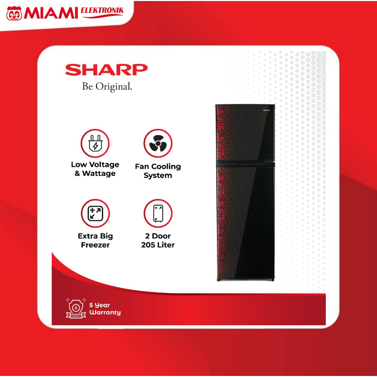 Lemari Es Sharp 205 Liter SJ236MG / Kulkas Sharp 2 Pintu SJ236MGGR / SJ236MGGB