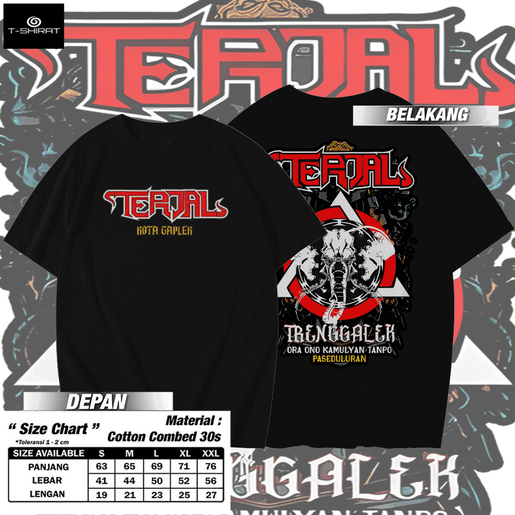 Kaos Terjal  Trenggalek Kota Gaplek Baju Petarung Baku Hantam Perguruan Pencak Silat Martial Art - T