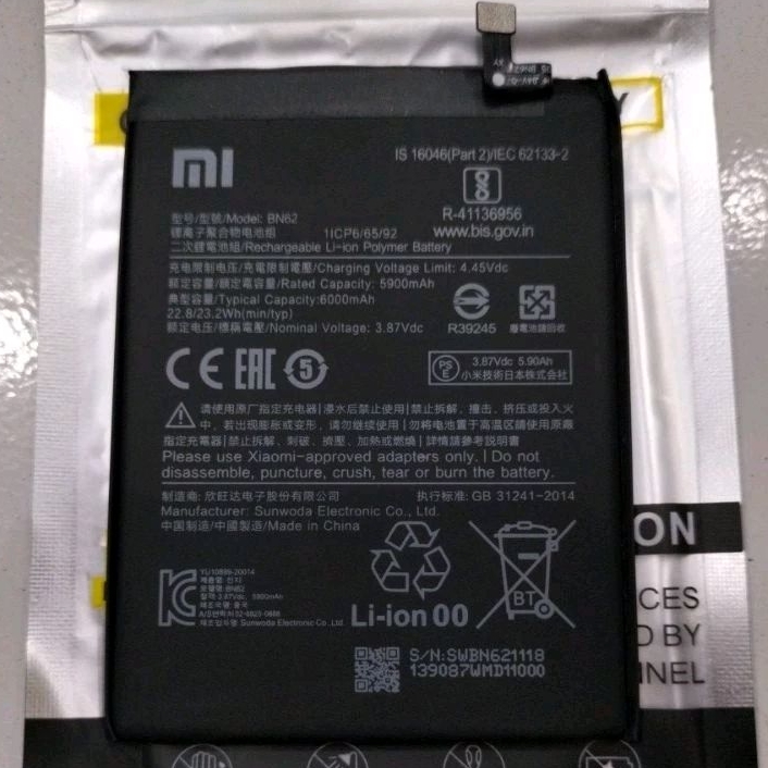 batre Xiaomi redmi 9T Poco M3 BN62 batre Poco M3 redmi 9T
