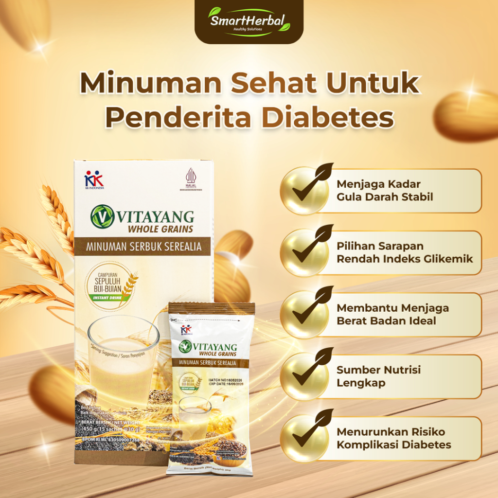 

[KHUSUS LIVE 1 BOX] Vitayang Whole Grains Sereal Efektif untuk Menurunkan Diabetes