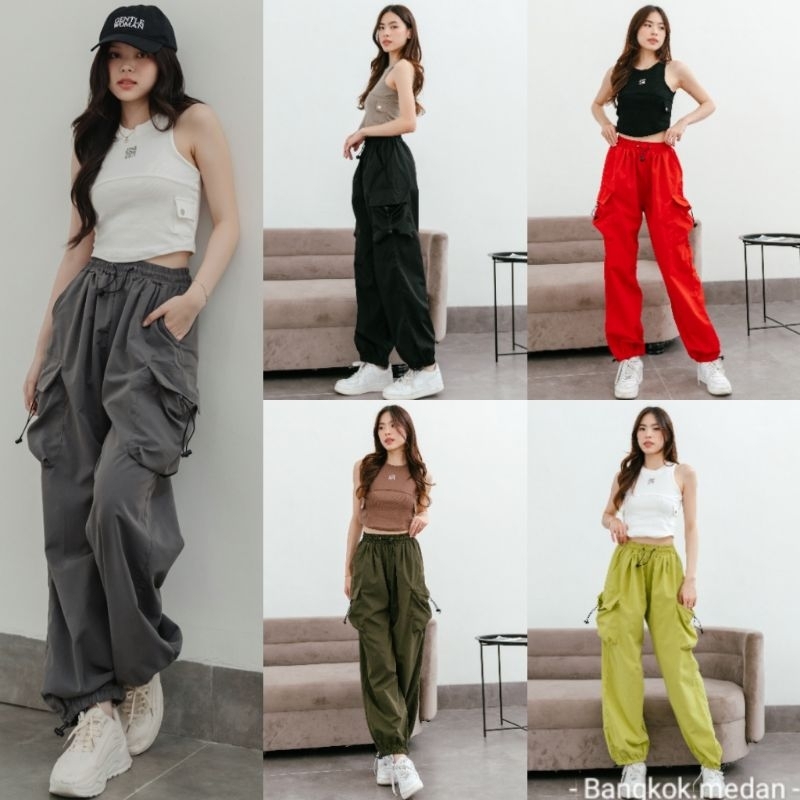 - BANGKOK MEDAN - READY CARGO PANTS THOMMERS / CELANA CARGO / CELANA JOGGER WANITA