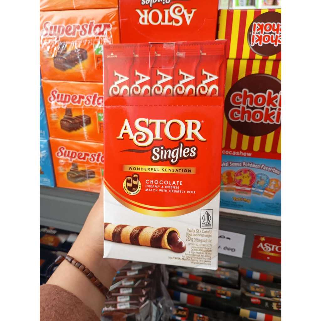 

astor singles | single | box isi 20 pcs | WAFER ASTOR KALENG 330gram