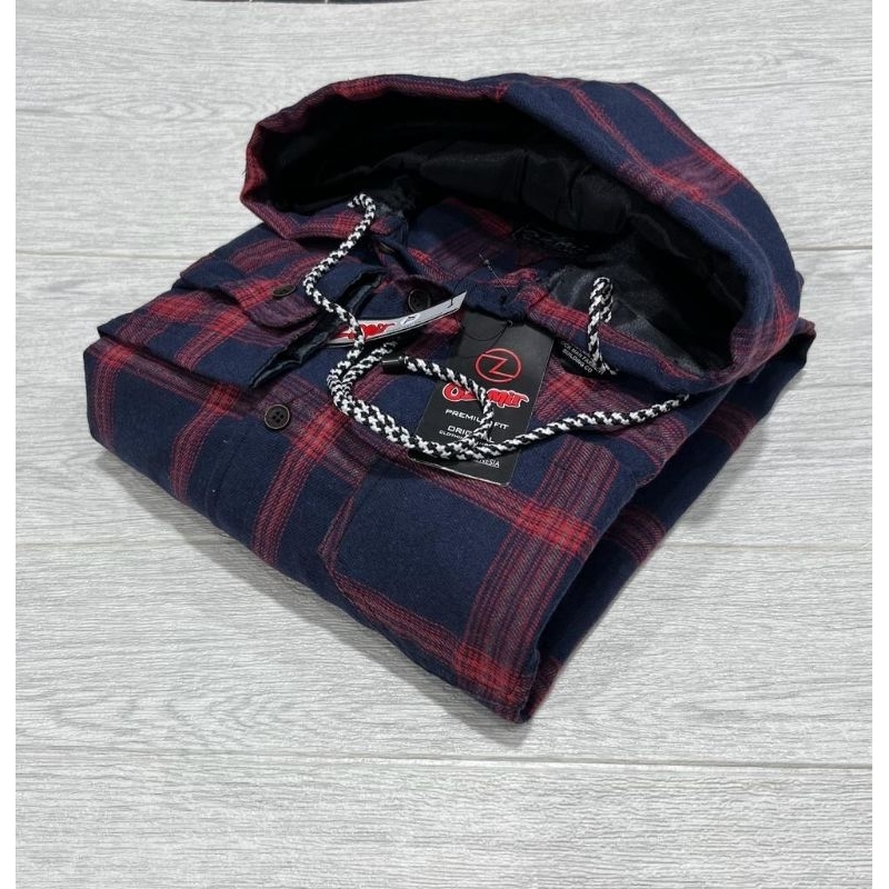 kemeja hoodie+keemeja pria+kemeja lengan panjang bertudung+kemeja flanel murah