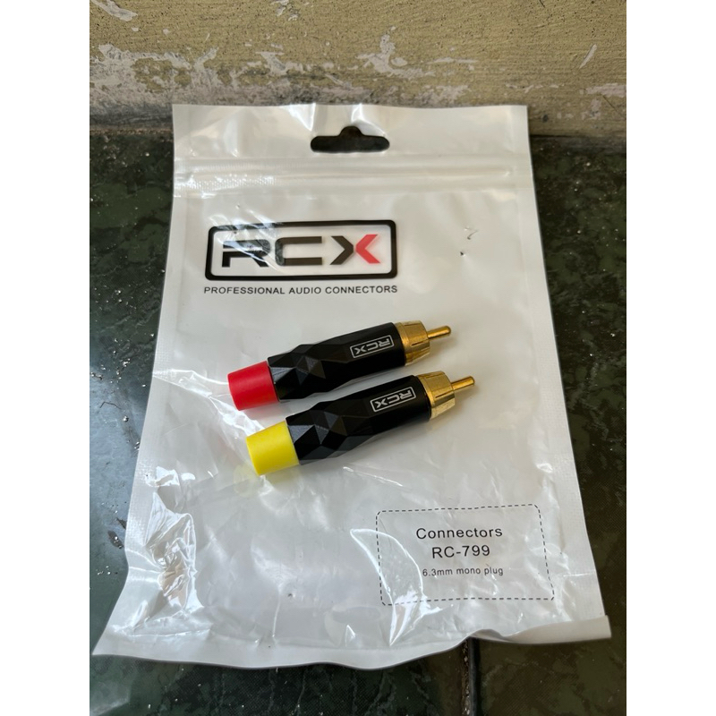 Jack RCA RCX Jeck Jek Audio RCA Male Cowok Laki RCX Pin Kuningan 1 Set Sepasang 2 Buah Lubang Kabel 