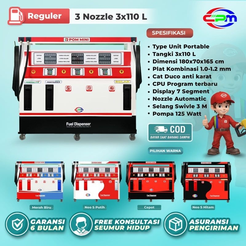 POM MINI DIGITAL / PERTAMINI DIGITAL 3Nozzle 110Lx3 Murah Berkualitas & Bergaransi