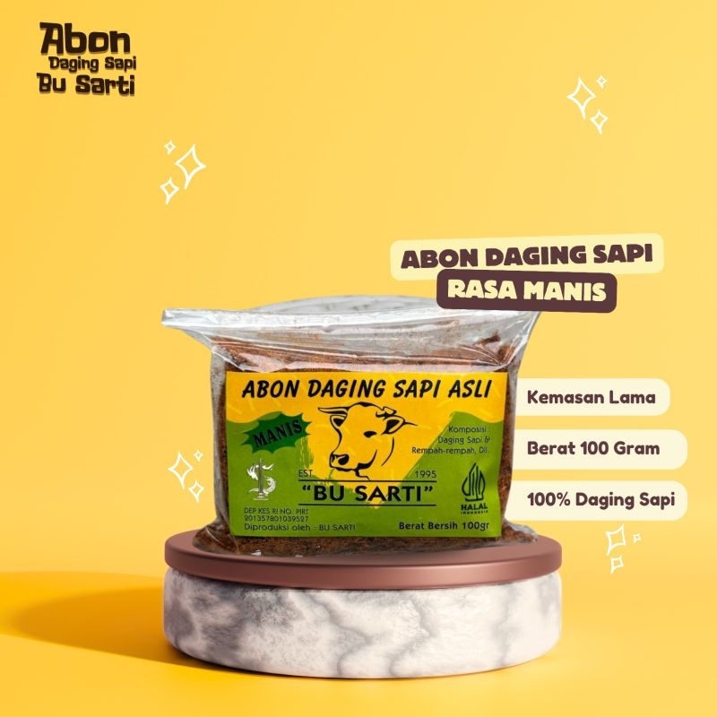 

[PACKAGING LAMA] - Abon Sapi Bu Sarti - Manis/Original 100gr
