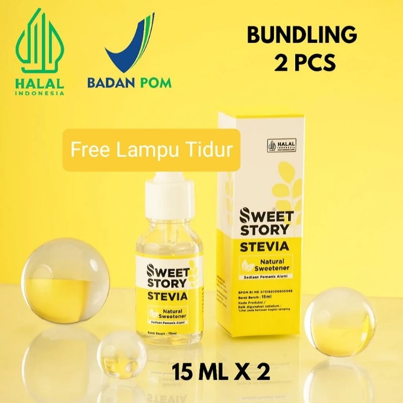 

[ BUINDLING 2 PCS ] Sweet Story Stevia Cair Pemanis Alami Pengganti Gula 0 Kalori 0 gula BPOM