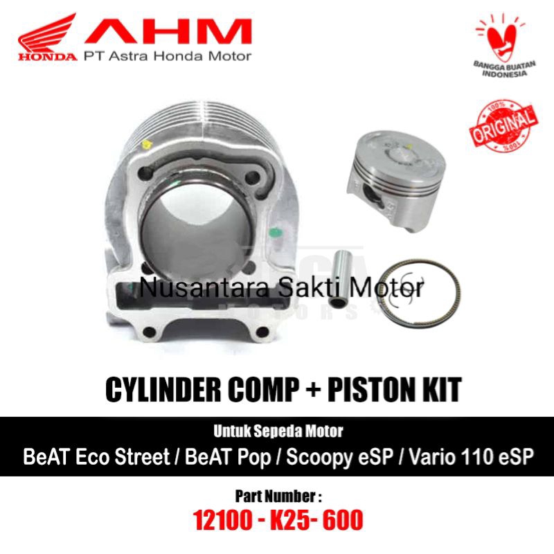 ( K81 / K44 / K25 Starter Halus 2014 - 2019 ) ( 131A1-k81-P00 Piston kit std ) ( 12100-k25-600 Blok 